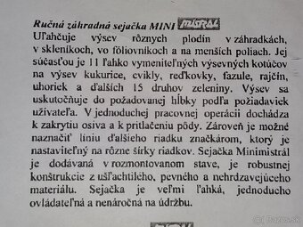 Ručná záhradná sejačka Minimistrál - 7