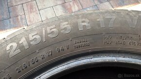 LETNÉ 215/55 r17 94W CONTINENTAL cca 6 a 7 mm a 5 mm - 7