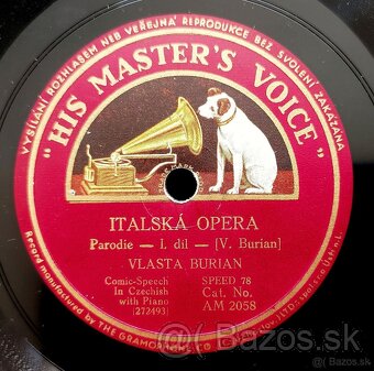 Vlasta Burian, starožitné gramodesky His Master’s Voice - 7