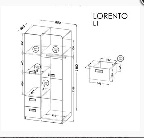 Lorento- dve skrine a polica do detskej izby (zelena/jasan) - 7