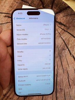 iPhone 15 pro 256 blue Titan batéria 91% záruka - 7