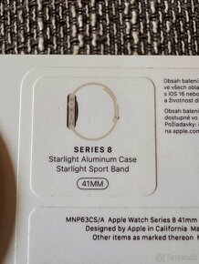 Predám Apple Watch series 8 41 mm Starlight - 7