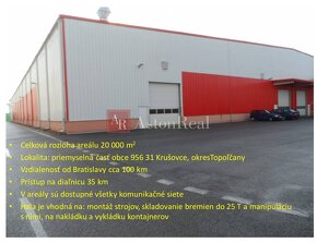 Moderná výrobná hala na prenájom o rozlohe 5.400m² v okrese  - 7