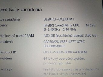 predám ntb HP / 4gb ram / Intel core i5 / 120gb ssd disk - 7