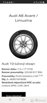 Zimné Semperit 225/60 R17, Audi A6 5x112, 7,5J, ET 36 - 7