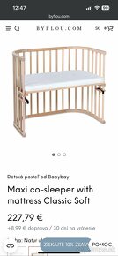 Babybay detska postielka k posteli + matrac + hniezdo - 7