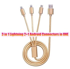 Nabijaci kabel 2v1 nylonovy extra silny 2X Lightning a 1Micr - 7