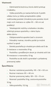 Polohovateľná postielka - 7