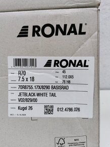 Nové Ronal Alu disky R18 7,5X18 ET45 5X112 Cupra - 7