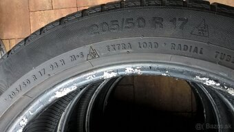 ZIMNÉ 205/50 R17 4ks CONTINENTAL 5-6mm a 2 ks GOODYEAR 6-7mm - 7