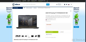 Predám Herný počítač ASUS TUF Gaming F17 FX706HCB-HX110W - 7