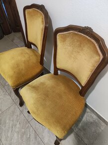 Starožitné stoličky, zamat - 7