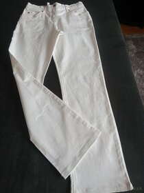 Biele dámske džínsy rovný strih č.38 - 7