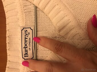 BURBERRY originál white pánsky svetrik XL - 7