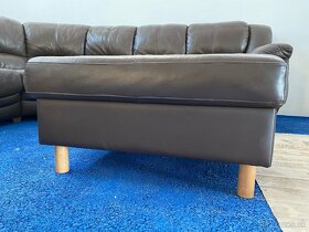 Luxusný kožený gauč s taburetom prestížnej značky pohjanmaan - 7