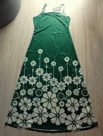 Zelené maxi šaty s bielymi kvetmi, v. M/L/XL - 7