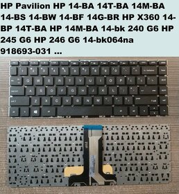 Klávesnice: HP 440 G3/G5 /Envy4 1000/ 14-v000 // 14-BA/ 14-E - 7