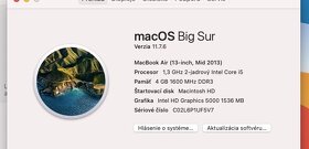 MacBook Air (-25 € v popise) 13-palcový mid 2013 - 8