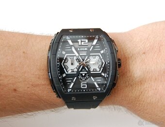 LIGE 89108 Black LED Chronograph - pánske fashion hodinky - 8