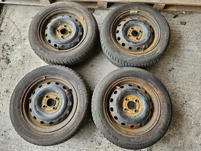 4x letné pneu 185/60r14 + plechové disky 4x100 - 8