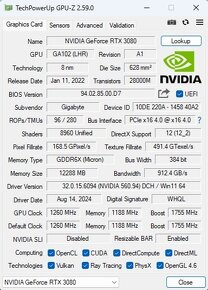 GIGABYTE GeForce RTX 3080 GAMING OC 12GB - 8