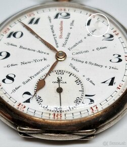 Vintažné vreckové hodinky Omega 1925, striebro - 8
