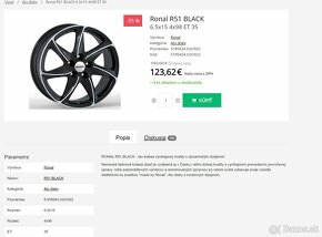 Ronal , 15 R 185/65 ,  DISKY alu - 8