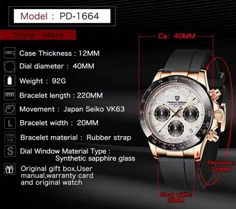 Nové hodinky Pagani Design Japonský strojček - 8