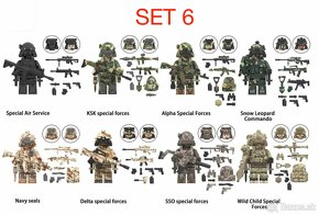 Rôzne sety vojakov (8ks) 1 + doplnky - typ lego - 8