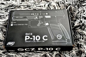 ASG CZ P-10C CO2 Blowback, kovový záver - Čierna + Plúzdro - 8