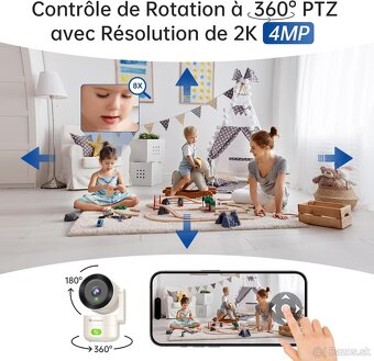 Otočná Wi-Fi 5GHz/2,4GHz kamera/opatrovateľka Symynelec 2K - 8