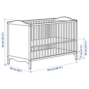 Biela detská postieľka Smagora + matrac IKEA - 8