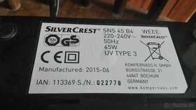 Nechtové štúdio UV lampa Silvercrest SNS 45 B3. - 8