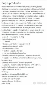 Detské hojdacie lehátko NEW BABY TEDDY PLUS s vibráciou - 8