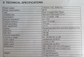 Predám dvojitý CD prehrávač OMNITRONIC CMP-462 - 8