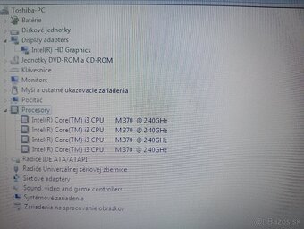 predám ntb Toshiba / Intel core i3/ 4gb ram / ssd/ Windows 7 - 8