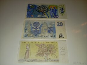 BANKOVKY 20 KČS 1949-1994, 3 RŮZNÉ EMISE, PĚKNÉ STAVY - 8