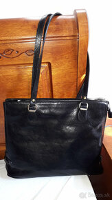 čierna kožená kabelka - nová - je možnosť dojednať cenu - 8