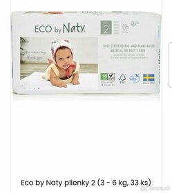 Predám nové detské plienky Eco by Naty. Rôzne veľkosti viď f - 8