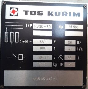 Použitá stolová frézka TOS Kuřim FSQ-C 80, r. v. 1989 - 8