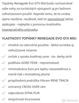 Predám topánky Lowa Renegade Evo Gtx Mid 43,5 - 8