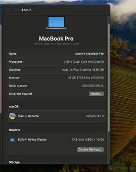 MacBook Pro (13-palcový, 2020, štyri porty Thunderbolt 3) - 8