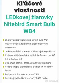 LED žiarovka Nitebird Smart Bulb WB4 3ks za cenu 1ks - 8