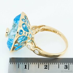 Zlatý prsteň Monarch s obrovským 30.20ct Topázom a diamantmi - 8