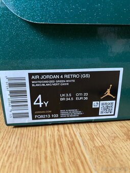 Jordan 4 Oxidized Green gs - veľkosť 36 - 8