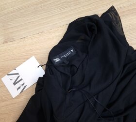 NOVÉ Zara sexy čierne tylové asymetrické šaty - 8