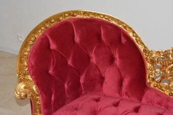 Zámecké řezbované sofa - čalouněné - 8