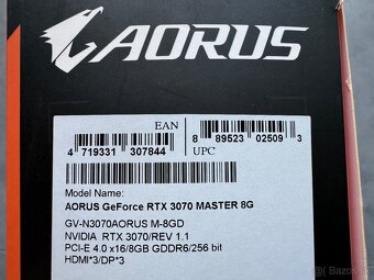 RTX 3070 Aorus Master 8GB - 8