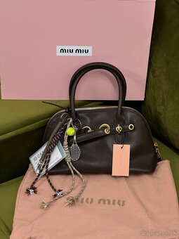 Miu Miu Kabelka Aventure Nappa Leather Top-Handle Bag Brown - 8