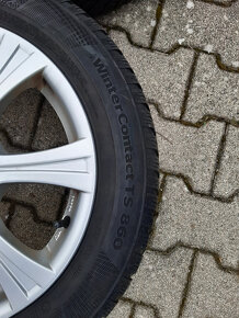 Sada hlinik. diskov 4ks - 205/55 R16 Continental zimné pneu. - 8